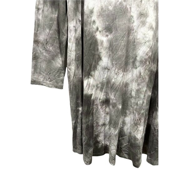 A Beautiful Soul Tie Dye Tunic Dress Dusty Olive Stretch‎ Knit V-Neck L/S NWT - Picture 4 of 12